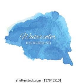 beautiful abstract blue watercolor art hand paint on white background, brush textures for logo. There is a place for text. Perfect stroke design for headline. Luxury boutique Illustrations.