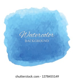 beautiful abstract blue watercolor art hand paint on white background, brush textures for logo. There is a place for text. Perfect stroke design for headline. Luxury boutique Illustrations.