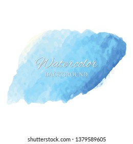 beautiful abstract blue watercolor art hand paint on white background,brush textures for logo.There is a place for text.Perfect stroke design for headline.luxury boutique Illustrations.