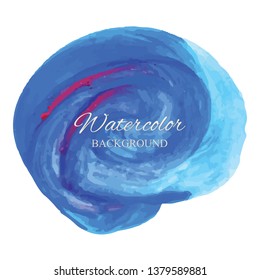 beautiful abstract blue watercolor art hand paint on white background,brush textures for logo.There is a place for text.Perfect stroke design for headline.luxury boutique Illustrations.