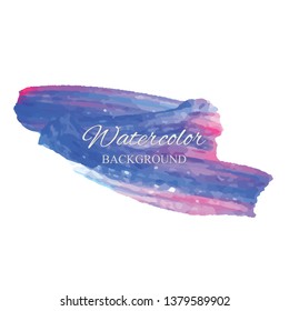 beautiful abstract blue watercolor art hand paint on white background,brush textures for logo.There is a place for text.Perfect stroke design for headline.luxury boutique Illustrations.