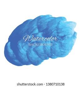 beautiful abstract blue watercolor art hand paint on white background,brush textures for logo.There is a place for text.Perfect stroke design for headline.luxury boutique Illustrations.