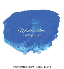 beautiful abstract blue watercolor art hand paint on white background,brush textures for logo.There is a place for text.Perfect stroke design for headline.luxury boutique Illustrations.