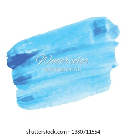 beautiful abstract blue watercolor art hand paint on white background,brush textures for logo.There is a place for text.Perfect stroke design for headline.luxury boutique Illustrations.