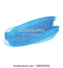 beautiful abstract blue watercolor art hand paint on white background,brush textures for logo.There is a place for text.Perfect stroke design for headline.luxury boutique Illustrations.