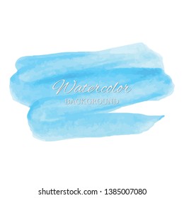 beautiful abstract blue watercolor art hand paint on white background,brush textures for logo.There is a place for text.Perfect stroke design for headline.luxury boutique Illustrations.