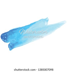 beautiful abstract blue watercolor art hand paint on white background,brush textures for logo.There is a place for text.Perfect stroke design for headline.luxury boutique Illustrations.