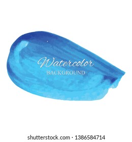 beautiful abstract blue watercolor art hand paint on white background,brush textures for logo.There is a place for text.Perfect stroke design for headline.luxury boutique Illustrations.