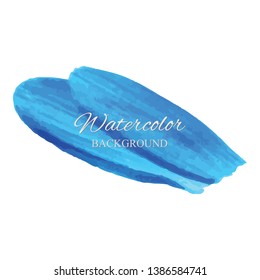 beautiful abstract blue watercolor art hand paint on white background,brush textures for logo.There is a place for text.Perfect stroke design for headline.luxury boutique Illustrations.