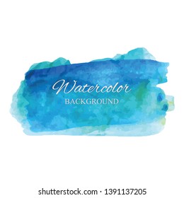 beautiful abstract blue watercolor art hand paint on white background,brush textures for logo.There is a place for text.Perfect stroke design for headline.luxury boutique Illustrations.