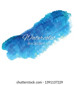 beautiful abstract blue watercolor art hand paint on white background,brush textures for logo.There is a place for text.Perfect stroke design for headline.luxury boutique Illustrations.