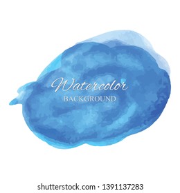 beautiful abstract blue watercolor art hand paint on white background,brush textures for logo.There is a place for text.Perfect stroke design for headline.luxury boutique Illustrations.