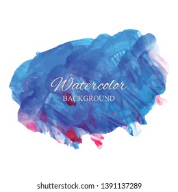 beautiful abstract blue watercolor art hand paint on white background,brush textures for logo.There is a place for text.Perfect stroke design for headline.luxury boutique Illustrations.