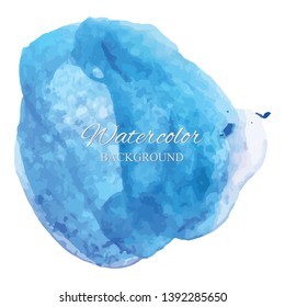 beautiful abstract blue watercolor art hand paint on white background,brush textures for logo.There is a place for text.Perfect stroke design for headline.luxury boutique Illustrations.