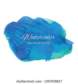 beautiful abstract blue watercolor art hand paint on white background,brush textures for logo.There is a place for text.Perfect stroke design for headline.luxury boutique Illustrations.