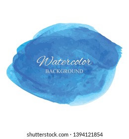 beautiful abstract blue watercolor art hand paint on white background,brush textures for logo.There is a place for text.Perfect stroke design for headline.luxury boutique Illustrations.