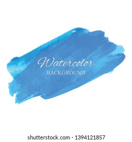 beautiful abstract blue watercolor art hand paint on white background,brush textures for logo.There is a place for text.Perfect stroke design for headline.luxury boutique Illustrations.