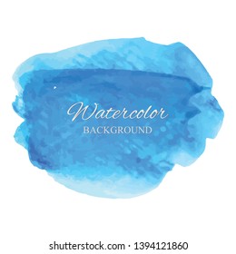 beautiful abstract blue watercolor art hand paint on white background,brush textures for logo.There is a place for text.Perfect stroke design for headline.luxury boutique Illustrations.