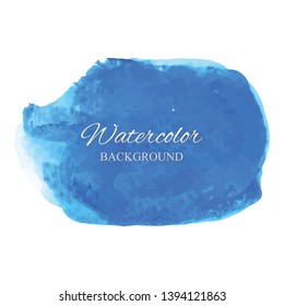 beautiful abstract blue watercolor art hand paint on white background,brush textures for logo.There is a place for text.Perfect stroke design for headline.luxury boutique Illustrations.