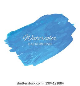 beautiful abstract blue watercolor art hand paint on white background,brush textures for logo.There is a place for text.Perfect stroke design for headline.luxury boutique Illustrations.