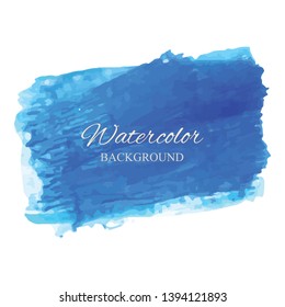beautiful abstract blue watercolor art hand paint on white background,brush textures for logo.There is a place for text.Perfect stroke design for headline.luxury boutique Illustrations.
