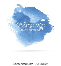 beautiful abstract blue watercolor art hand paint on white background,brush textures for logo.There is a place for text.Perfect stroke design for headline.luxury boutique Illustrations.