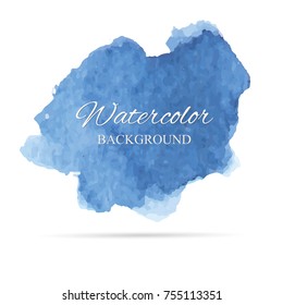 beautiful abstract blue watercolor art hand paint on white background,brush textures for logo.There is a place for text.Perfect stroke design for headline.luxury boutique Illustrations.