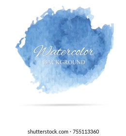 beautiful abstract blue watercolor art hand paint on white background,brush textures for logo.There is a place for text.Perfect stroke design for headline.luxury boutique Illustrations.