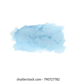 beautiful abstract blue watercolor art hand paint on white background,brush textures for logo.There is a place for text.Perfect stroke design for headline.luxury boutique Illustrations.