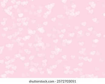 Beautiful abstract blurry heart bokeh background. Valentine day soft pink bokeh background.