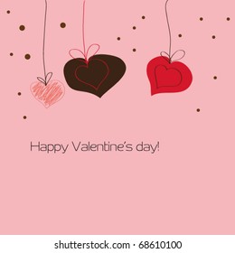 beautiful abstract bright heart flowers