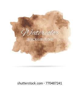 beautiful abstract brown color watercolor art hand paint on white background,brush textures for logo.There is a place for text.Perfect stroke design for headline.luxury boutique Illustrations.
