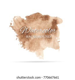 beautiful abstract brown color watercolor art hand paint on white background,brush textures for logo.There is a place for text.Perfect stroke design for headline.luxury boutique Illustrations.