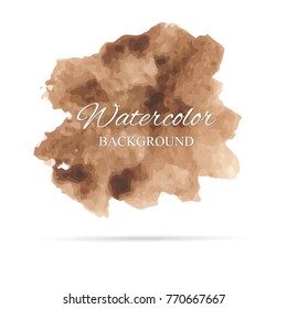 beautiful abstract brown color watercolor art hand paint on white background,brush textures for logo.There is a place for text.Perfect stroke design for headline.luxury boutique Illustrations.
