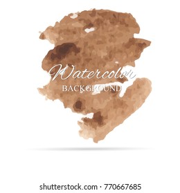 beautiful abstract brown color watercolor art hand paint on white background,brush textures for logo.There is a place for text.Perfect stroke design for headline.luxury boutique Illustrations.