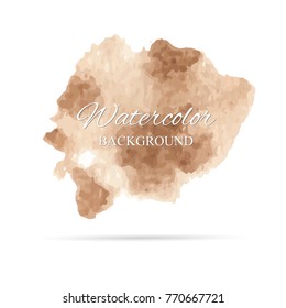 beautiful abstract brown color watercolor art hand paint on white background,brush textures for logo.There is a place for text.Perfect stroke design for headline.luxury boutique Illustrations.