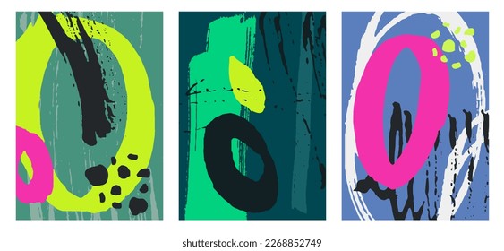 Beautiful abstract brushstrokes posters in muted + neon colors. Perfect as backgrounds for beauty products, brand identities, or textiles.
