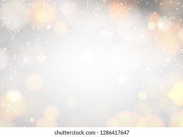 Beautiful abstract business template on white backdrop. Blur bokeh and gray light background. Defocused and blurred background. Vector illustration.