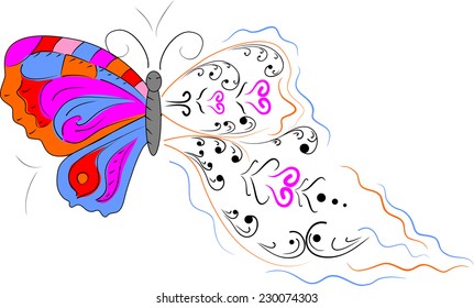Beautiful abstract butterfly in vector format.