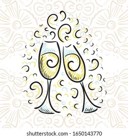 Beautiful abstract champagne. Vector illustration