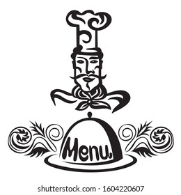 Beautiful abstract chef. Vector illustration