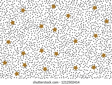 Beautiful abstract Christmas background texture (seamless) with dots and golden stars