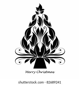 Hermoso árbol de navidad abstracto aislado en fondo blanco