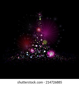 Beautiful abstract christmas tree. Vector