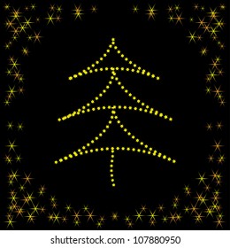 beautiful abstract Christmas tree for your design in a bright frame