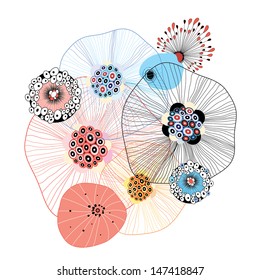 Beautiful abstract colorful elements on a white background 