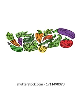 Beautiful abstract colorful vegetables. Vector illustration