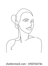 Beautiful abstract Continuous Line Sketches of a Woman's Face