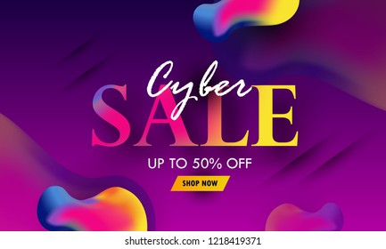 Beautiful abstract for Cyber Monday, black friday, online shopping and marketing concept with nice and creative design illustration, 