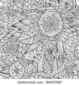Beautiful abstract decorative floral ornamental seamless pattern
